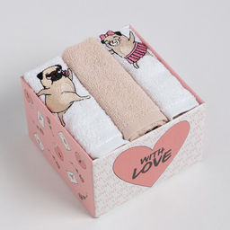 Набор полотенец Мопсики 30?30 см-3 шт., 100% хлопок 340 г/м? - Этель фото 8