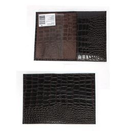 Обложка для паспорта Croco-П-405 (5 кред карт) натуральная кожа коричневый крок (238) 246674