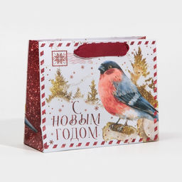 Пакет ламинированный горизонтальный Новогодняя бандероль, 15 12 5,5 см - Дарите счастье фото 3