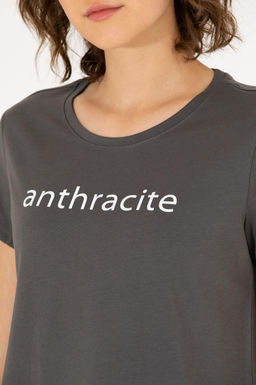 U. S. Polo Assn Женская футболка антрацитового цвета с круглым вырезом - U.s. polo assn фото 7