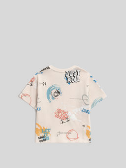 Футболка детская для мальчиков Acoola Brownie кремовая  фото 2