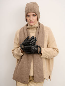 Перчатки из натуральной кожи и кашемира 18-22-500-0C