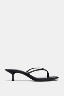 SATIN KITTEN HEEL SANDALS - Zara фото 3