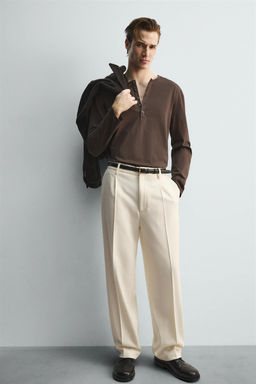 LIMITED EDITION FLANNEL PLEATED TROUSERS - Zara фото 6