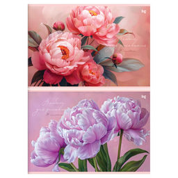 Альбом для рисования BG А4 24л. на скрепке "Пионы" (АР4ск24 08608) обложка картон