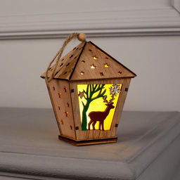 Ёлочная игрушка Фонарь с оленем, 11х8х8 см, от батареек, свечение тёплое белое - Luazon lighting фото 3