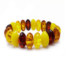 Браслет из искуственного янтаря Микс цвет