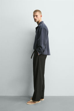 CAMISA POLO RELAXED FIT ALGOD?N - LINO / Petr?leo - Zara фото 4
