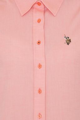 U. S. Polo Assn Женская базовая рубашка лососевого цвета с длинным рукавом - U.s. polo assn фото 6