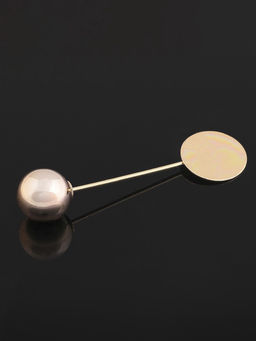 Основа Брошь-игла с шариком d=1.2 см (набор 5 шт.), L=5 см, площадка 1.5 см, цвет золото