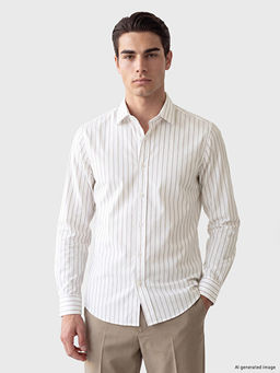 Slim Fit ?izgili Erkek G?mlek
