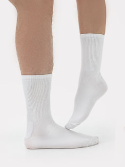 Цена за 5 пар! Носки унисекс белые с силиконовой пяткой белый 559UN-1910