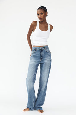 TRF WIDE-LEG HIGH-WAIST FULL LENGTH JEANS - Zara фото 10