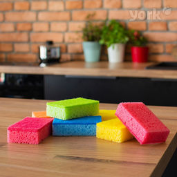 Губка для посуды 6+1 шт "YORK" Колор люкс, арт. 030180