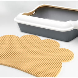 Коврик под миску и лоток Лапка, бежевый, 33,3х42,5 см - Пушистое счастье фото 2