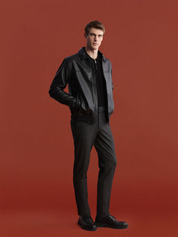 Standart Kal?p Erkek Deri G?r?n?ml? Mont