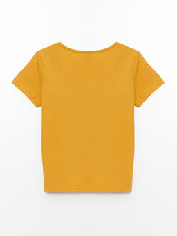 Bisiklet Yaka Bask?l? K?sa Kollu K?z ?ocuk Ti??rt - Waikiki фото 2