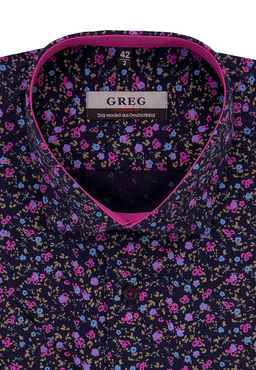 Сорочка мужская короткий рукав GREG 273/107/5432/KZS/1 STRETCH