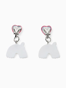 Серьги-клипсы детские Выбражулька «Радуга с бабочкой», с сердцем кристалл, цветные