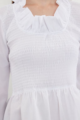 Ekru F?rf?rl? Gipeli Dokuma Bluz TWOSS24BZ00531 - Trendyolmilla фото 4