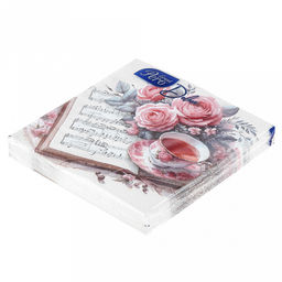 Салфетки бумажные 33х33см "GrandPero Deluxe", 3-х слойные, 20 штук в упаковке, "Ноктюрн" (Россия)