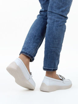 06-YG107-1 WHITE Туфли женские (натуральная кожа)