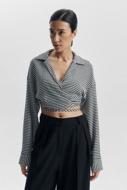 Рубашка укороченная из жатого хлопка - Mollis фото 2