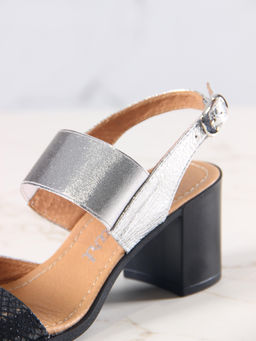 Босоножки EDART 6004.624 bl. черный-серебро