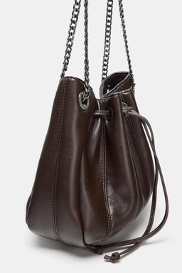 GATHERED BUCKET BAG WITH CHAIN DETAIL - Zara фото 5