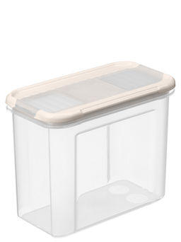 Емкость для сыпучих продуктов "Модена" прямоугольная 1л с дозатором (светло-бежевый) 221112025/01