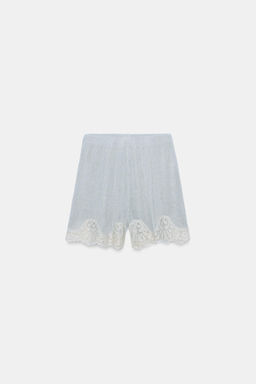 SHORTS R?STICOS ENCAJE / Azul fl?or - Zara фото 5