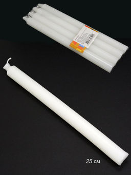 Свеча стержень белая 4 штуки 25 см / G354-1 /уп 60/ - ГалеонТрейд фото 2