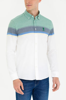 Мужская зеленая рубашка с длинным рукавом Неожиданная скидка в корзине - U.s. polo assn фото 6