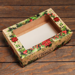 Цена за 5 шт. Коробка складная, крышка-дно , с окном С Новым Годом и новым счастьем 30 х 20 х 9 см - UPAK LAND фото 2