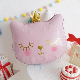 Цена за 2 шт. Воздушный шар фольгированный 32" «Кошечка - королева розовая»