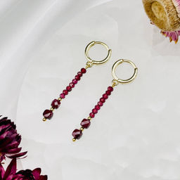 Серьги длинные из Граната