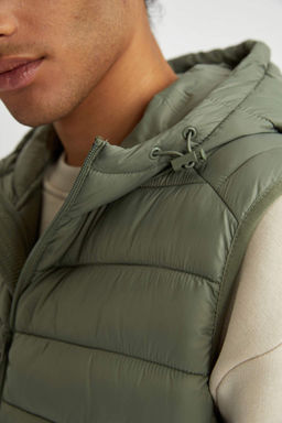 Пуховик Slim Fit с капюшоном - Defacto фото 7