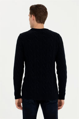 Мужской темно-синий меланжевый свитер - U.s. polo assn фото 12