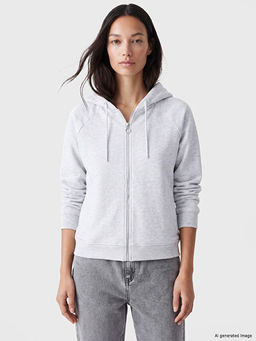 Толстовка Kadın Oversize Kalın Fermuarlı Sweatshirt женская Oversize