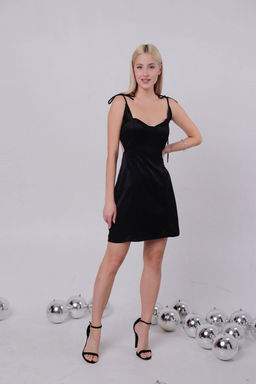 Мини-платье с завязками чёрное - Martichelli фото 6