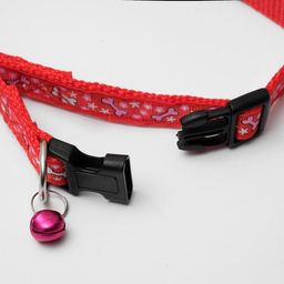 Ошейник нейлоновый Звездные косточки, 36 х 1,5 см, красный - Пижон фото 4