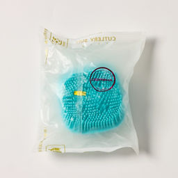 Цена за 2 шт. Щётка - мочалка силиконовая с ёмкостью для мыла Доляна, бирюзовая