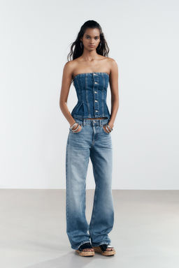 TRF MID-WAIST WIDE-LEG JEANS