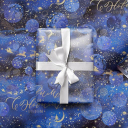 Цена за 10 шт. Бумага упаковочная глянцевая Новогодний космос, 70 100 см - Дарите счастье фото 4