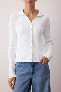 Lacivert-Ekru Polo Yaka Basic Ikili Paket Triko H?rka TWOAW26HI00078 - Trendyolmilla фото 6