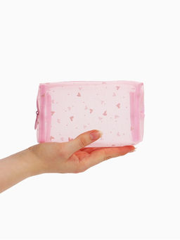 Косметичка дор Сердца, сетка 18*7,5*10, отд на молнии, розовый