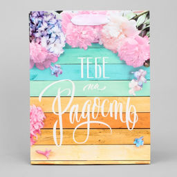 Цена за 2 шт. Пакет подарочный ламинированный, упаковка, Тебе на радость, MS 18?23?8 см