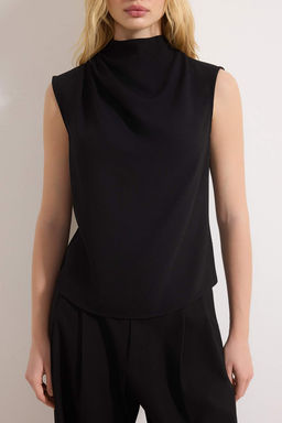 Siyah Degaje Yaka S?k Dokuma Krep Bluz TWOSS26BZ00395 - Trendyolmilla фото 3