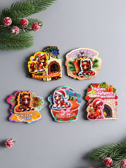 Набор магнитов на холодильник 3D Новогодние коняшки, 5 шт., 7 см - Хорошие сувениры фото 2