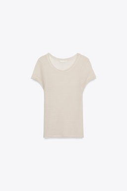 WOOL SHORT SLEEVE T-SHIRT - Zara фото 5